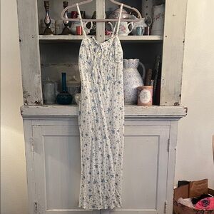 wild fable White Maxi Dress with Blue Floral Print